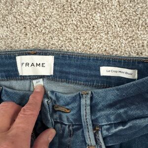 Frame Denim Blue Le Crop Mini Boot Jeans